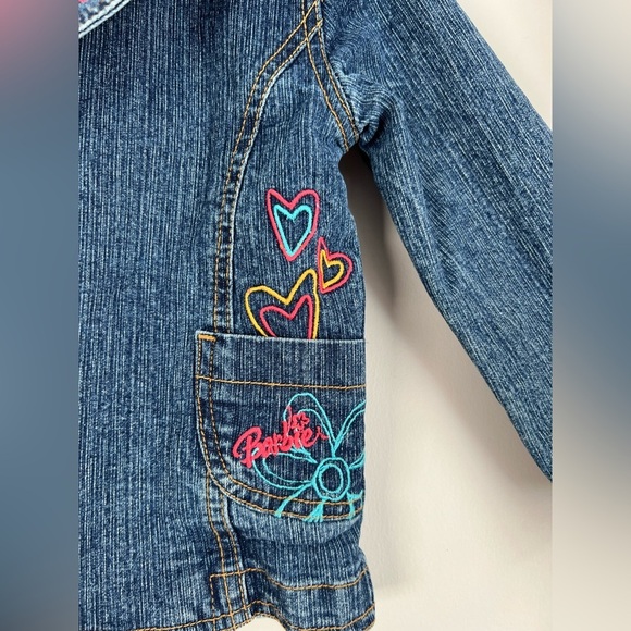 Vintage Barbie Y2K Jean Jacket with Embroidery Size 4 Girls - Picture 2 of 6